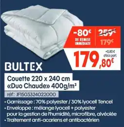 Pro&Cie BULTEX Couette 220 x 240 cm «Duo Chaude» 400g/m² offre
