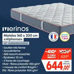 Pro&Cie Merinos Matelas 160 x 200 cm «Alphonse» offre