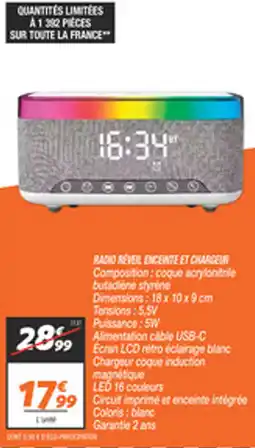 Netto RADIO RÉVEIL ENCEINTE ET CHARGEUR offre