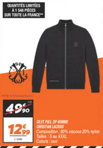 Christian lacroix gilet pull zip homme
