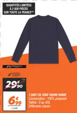 Netto North face t-shirt col rond thermo homme offre