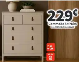 Conforama Commode 5 tiroirs offre