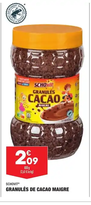ALDI Granulés de Cacao Maigre offre