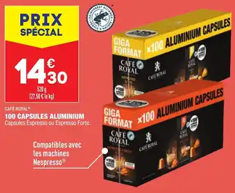 ALDI 100 Capsules Aluminium offre