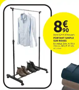 Mr Bricolage PORTANT SIMPLE SUR ROUES offre