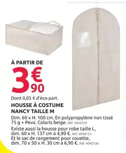 Mr Bricolage Housse à costume nancy taille m offre