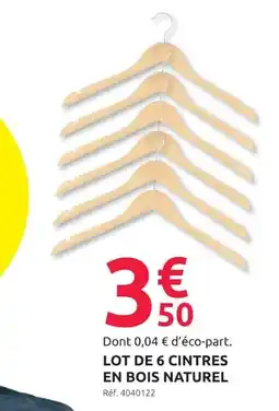 Mr Bricolage CINTRES EN BOIS NATUREL offre