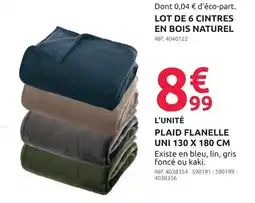 Mr Bricolage LOT DE 6 CINTRES EN BOIS NATUREL offre