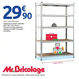 Mr Bricolage Mr.Bricolage Étagère bois métal 5 tablettes offre