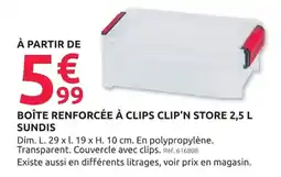 Mr Bricolage SUNDIS BOÎTE RENFORCÉE À CLIPS offre