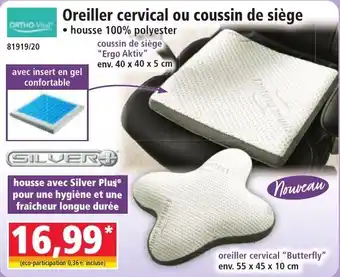 ORTHO.Vital Oreiller cervical ou coussin de siège