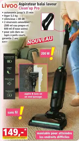 Norma Livoo Aspirateur balai laveur Clean'up Pro offre