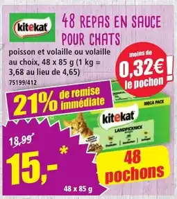 Norma kitekat 48 repas en sauce pour chats offre