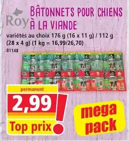 Norma Roy Bâtonnets pour chiens à la viande offre