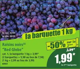 Norma Raisins noirs Red Globe offre