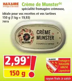Norma HAXAIRE Crème de Munster offre