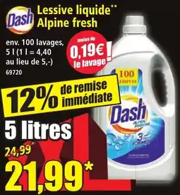 Norma Dash Lessive liquide Alpine fresh offre