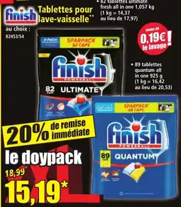 Norma finish Tablettes pour lave-vaisselle offre