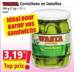 Norma WASTA Cornichons en lamelles offre