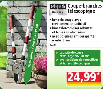 Scheppach Coupe-branches télescopique