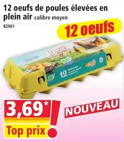 Norma 12 oeufs de poules élevées en plein air offre