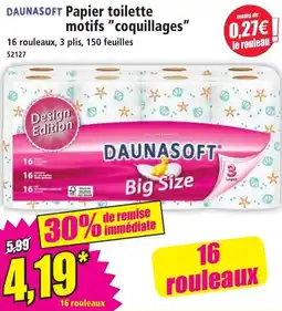 Norma DAUNASOFT Papier toilette motifs "coquillages" offre