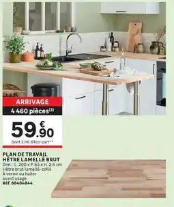 Leroy Merlin Plan de travail hêtre lamellé brut offre