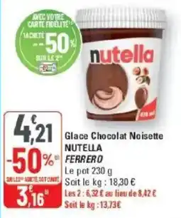 G20 Nutella Glace Chocolat Noisette offre
