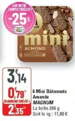 G20 MAGNUM Mini Bâtonnets Amande offre