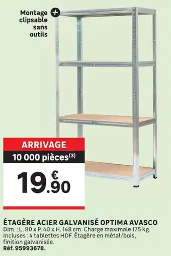 AVASCO ÉTAGÈRE ACIER GALVANISÉ OPTIMA