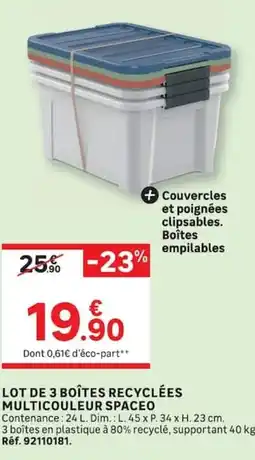 Leroy Merlin SPACEO Boîtes recyclées offre