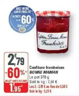 G20 BONNE MAMAN Confiture framboises offre