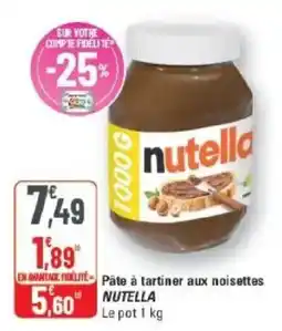 G20 Nutella Pâte à tartiner aux noisettes offre