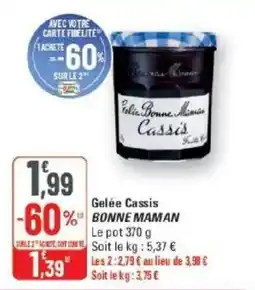 G20 BONNE MAMAN Gelée Cassis offre
