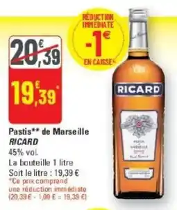 G20 RICARD Pastis de Marseille offre