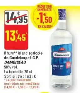 G20 Damoiseau Rhum blanc agricole offre