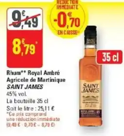 G20 SAINT JAMES Rhum Royal Ambre offre