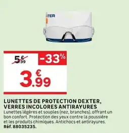 Leroy Merlin Dexter Lunettes de protection offre