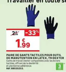 Leroy Merlin T9 DEXTER Gants de travail offre