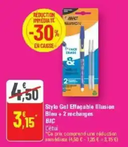 G20 BIC Stylo Gel Effaçable Illusion offre