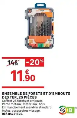 Leroy Merlin DEXTER Ensemble de forets et d'embouts offre
