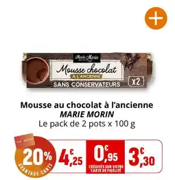 Coccimarket MARIE MORIN Mousse chocolat à l'ancienne offre