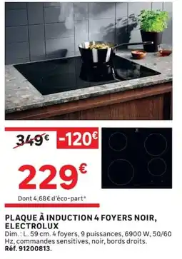 Leroy Merlin ELECTROLUX PLAQUE À INDUCTION 4 FOYERS NOIR offre