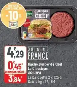 G20 SOCOPA Haché Burger du Chef offre