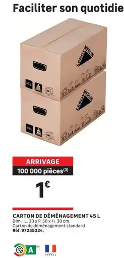 Leroy Merlin LEROY MERLIN Carton de déménagement offre