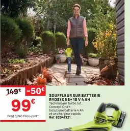 Leroy Merlin RYOBI SOUFFLEUR SUR BATTERIE offre