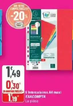 G20 EXACOMPTA Intercalaires offre