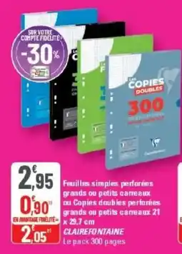 G20 CLAIREFONTAINE Feuilles simples perforées offre