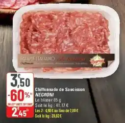 G20 NEGRONI Chiffonnade de Saucisson offre