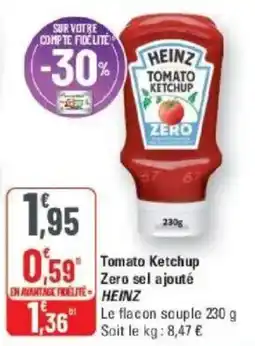 G20 HEINZ Tomato Ketchup Zero offre